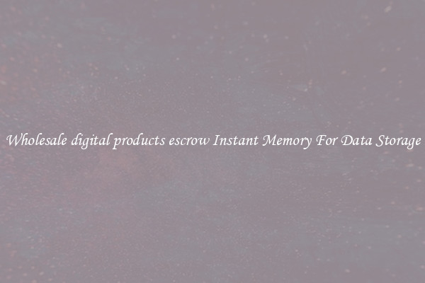 Wholesale digital products escrow Instant Memory For Data Storage