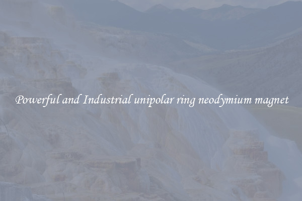 Powerful and Industrial unipolar ring neodymium magnet