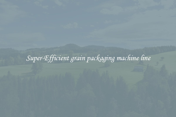 Super-Efficient grain packaging machine line
