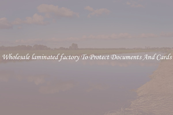 Wholesale laminated factory To Protect Documents And Cards
